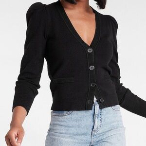 Express Black Button-Up Cardigan